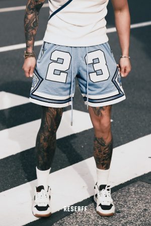 North Carolina Legend Double-Layer Embroidered Zipper Mesh Casual Sports Shorts for Men