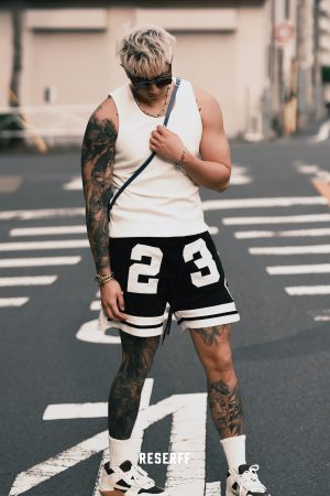 North Carolina Legend Double-Layer Embroidered Zipper Mesh Casual Sports Shorts for Men