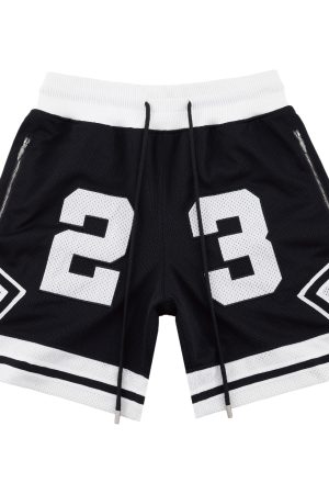 North Carolina Legend Double-Layer Embroidered Zipper Mesh Casual Sports Shorts for Men