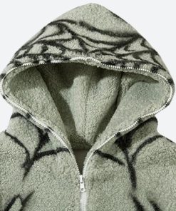 Nyc Outfits, Tomboy Style Outfits - Spider Full Zip-Up Teddy Hoodie Jacket