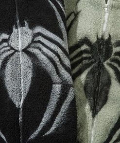 Nyc Outfits, Tomboy Style Outfits - Spider Full Zip-Up Teddy Hoodie Jacket