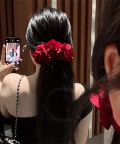 Ocean Adventure Mermaid Style Super Banana Hair Clip with Forest Flower Design - Trendy Y2K Hair Accessory for Chic Looks