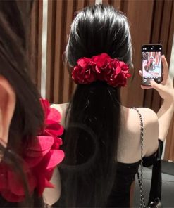 Ocean Adventure Mermaid Style Super Banana Hair Clip with Forest Flower Design - Trendy Y2K Hair Accessory for Chic Looks