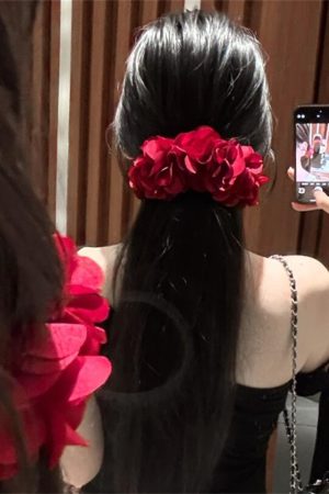 Ocean Adventure Mermaid Style Super Banana Hair Clip with Forest Flower Design - Trendy Y2K Hair Accessory for Chic Looks