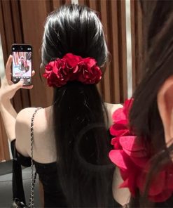 Ocean Adventure Mermaid Style Super Banana Hair Clip with Forest Flower Design - Trendy Y2K Hair Accessory for Chic Looks