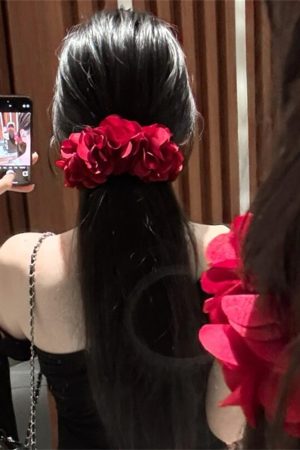 Ocean Adventure Mermaid Style Super Banana Hair Clip with Forest Flower Design - Trendy Y2K Hair Accessory for Chic Looks