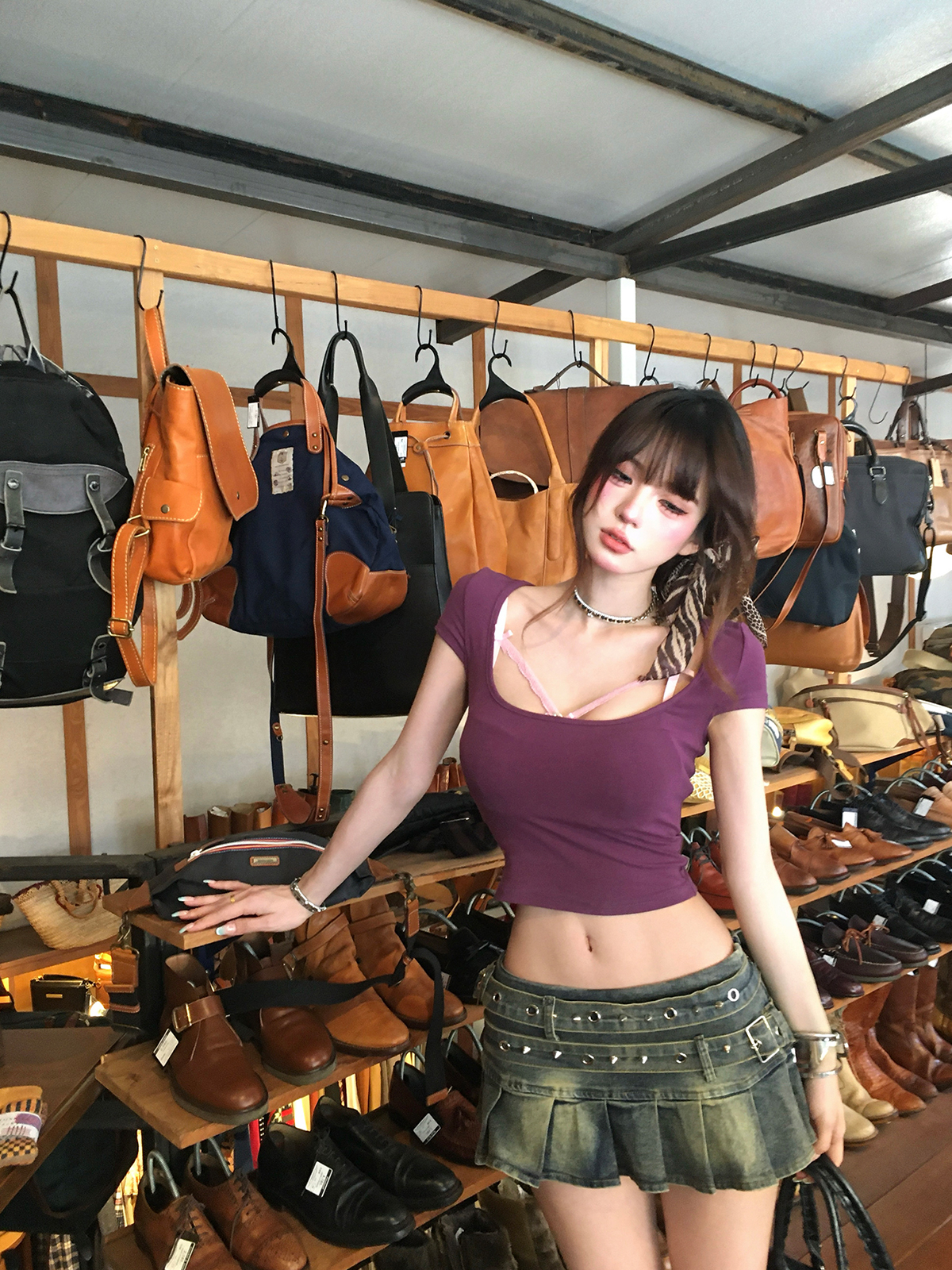 Off-Shoulder Backless Short Sleeve T-Shirt for Women - Slim Fit Summer Top in Red - Flattering Y2K Style Off-Shoulder Backless Short Sleeve T-Shirt for Women - Slim Fit Summer Top in Red - Flattering Y2K Style