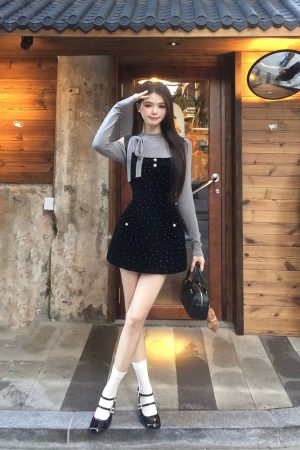 Off-Shoulder Velvet Polka Dot Camisole Dress Set - French Vintage Women's High-End Short Skirt for Spring Fashion
