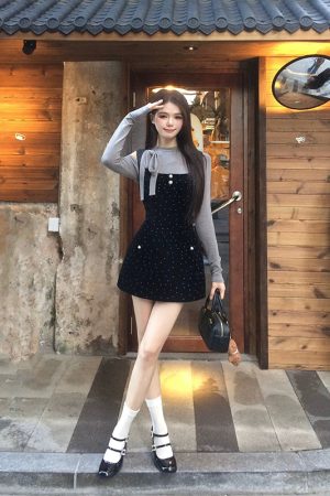 Off-Shoulder Velvet Polka Dot Camisole Dress Set - French Vintage Women's High-End Short Skirt for Spring Fashion