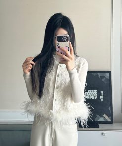 Off-White Spliced Vest Jacket for Women - Elegant Sleeveless Design, 2025 Early Spring Style, Trendy Layering Piece