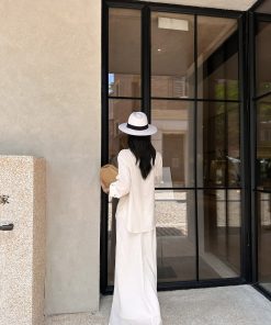 Old Money Series Casual Shirt, Fishtail Umbrella Skirt & Pants – Vintage-Inspired Fashion, Elegant Street Style Outfit