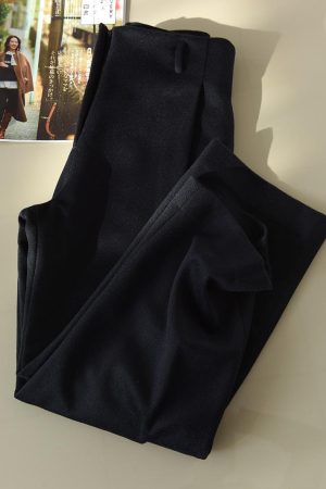 Old Money Style Cashmere Wool Blend Casual Straight-Leg Pants for Commuting - Quality Feel Trousers