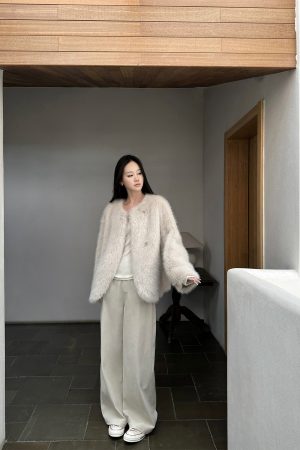 Old Money Style Wide Leg Corduroy Pants for Women - Loose Casual Floor-Length Trousers for Spring Summer Fashion
