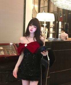 One-Shoulder Bodycon Mini Dress - Edinburgh Love Letter Inspired - Sexy Autumn Winter Evening Gown