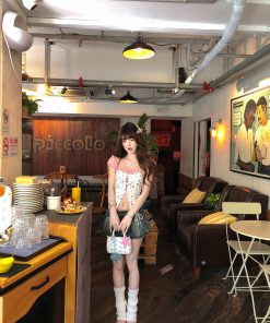 One-Shoulder Cropped T-Shirt for Women - Summer Waist-Cinching Slim Fit White Top with Sweet Dream Design, Spicy Girl Style