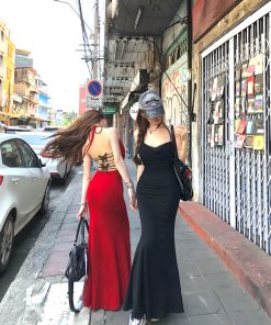 One-Shoulder High-End Lace Backless Bodycon Dress for Women - Spring Summer Fashion, Deadly Waist-Hip Ratio, Elegant Long Dress