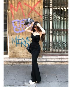 One-Shoulder High-End Lace Backless Bodycon Dress for Women - Spring Summer Fashion, Deadly Waist-Hip Ratio, Elegant Long Dress