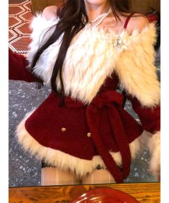 One-Shoulder Korean Style Moonlight Coat for Women - Autumn Winter Long Sleeve Slimming Youthful Fashion Outerwear