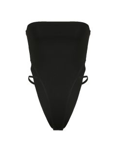 One-Shoulder Strapless Hollow High-Waisted Jumpsuit - Women's Solid Color Fashion Top, 2025 European American Style