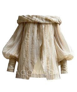 One-Shoulder Top and Long Skirt Set - Floating Light Wash Vacation Style Boutique Design, Trendy Summer Outfit