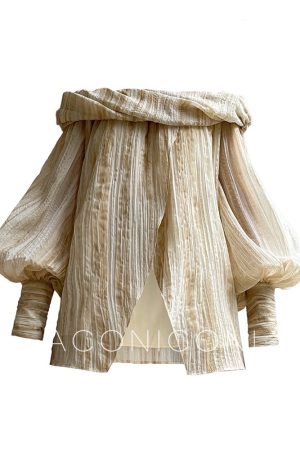 One-Shoulder Top and Long Skirt Set - Floating Light Wash Vacation Style Boutique Design, Trendy Summer Outfit