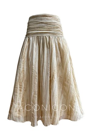 One-Shoulder Top and Long Skirt Set - Floating Light Wash Vacation Style Boutique Design, Trendy Summer Outfit