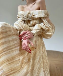 One-Shoulder Top and Long Skirt Set - Floating Light Wash Vacation Style Boutique Design, Trendy Summer Outfit