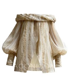 One-Shoulder Top and Long Skirt Set - Floating Light Wash Vacation Style Boutique Design, Trendy Summer Outfit