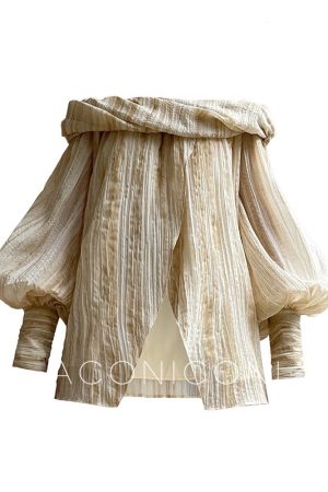 One-Shoulder Top and Long Skirt Set - Floating Light Wash Vacation Style Boutique Design, Trendy Summer Outfit