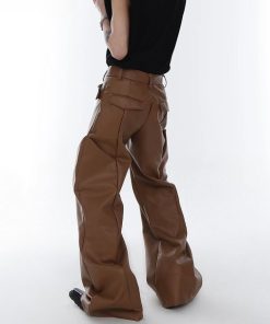 Outfit Chic, Trendy Outfits For Teens - Cyberpunk Faux Leather Wide Leg Pants