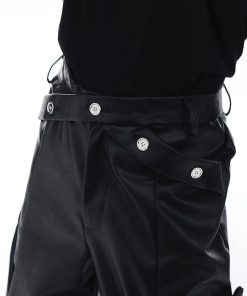Outfit Chic, Trendy Outfits For Teens - Cyberpunk Faux Leather Wide Leg Pants