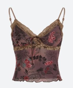 Outfit Coat, Women Winter Outfits Casual - Vintage Floral Lace Trim Top