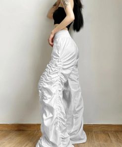 Outfit For Girls Aesthetic, Girl Style Aesthetic - Ruched Parachute Pants