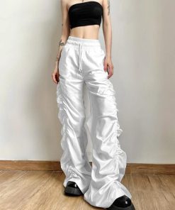 Outfit For Girls Aesthetic, Girl Style Aesthetic - Ruched Parachute Pants