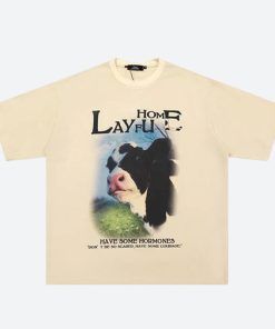 Outfit For Winter Womens, Harajuku Streetwear - Cow Tee