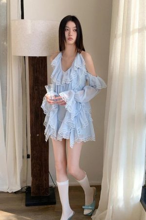 Outfit Ideas For 2029, Retro Mode - Layered Ruffled Mini Dress