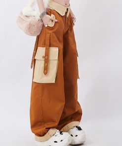 Outfit Inspirations Baggy, Grunge Clothes Girl - Orange Wide Leg Cargo Pants