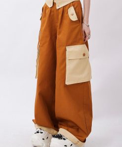 Outfit Inspirations Baggy, Grunge Clothes Girl - Orange Wide Leg Cargo Pants