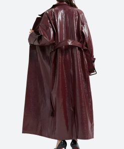 Outfit Inspo For Women, Clothes Spring - Burgundy Faux Leather Coat