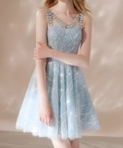 Outfit Style Inspo, Pick Me Girl Outfit - Crystal Strap Sequin Mini Dress