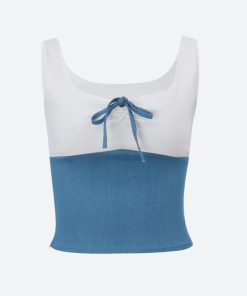 Outfit Summer, Corporate Outfits - Bow Plunge Neck Top