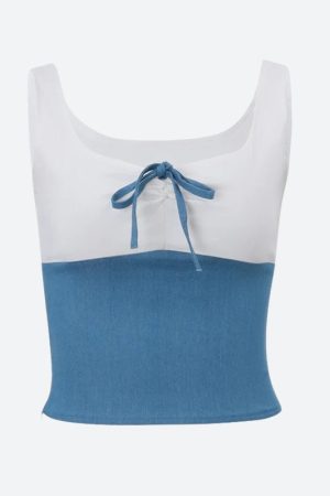 Outfit Summer, Corporate Outfits - Bow Plunge Neck Top