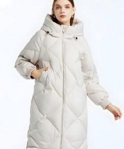 Outfit Trends, Wearing Style - Hooded Zip-Up Long Puffer Coat