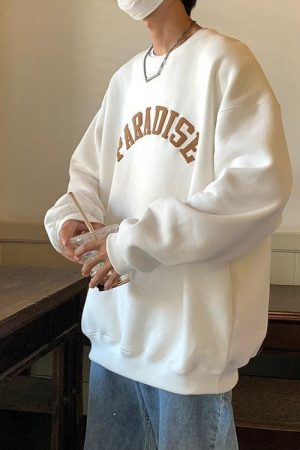 Outfits For Chilling At Home, Outfits With Long Pencil Skirts - Soft Boy Paradise Oversized Sweatshirt