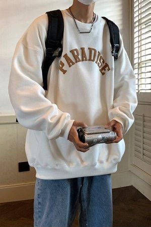 Outfits For Chilling At Home, Outfits With Long Pencil Skirts - Soft Boy Paradise Oversized Sweatshirt