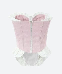 Outfits For School Tomboy, 1 Girl 2 Outfits Trend - Coquette Pink Corset Top