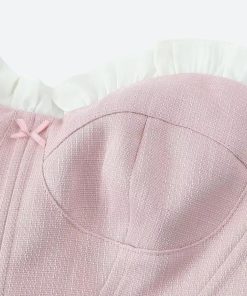 Outfits For School Tomboy, 1 Girl 2 Outfits Trend - Coquette Pink Corset Top