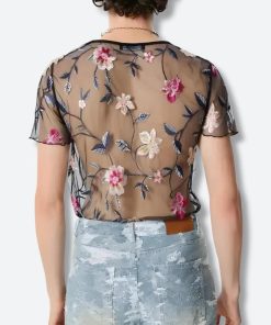 Outfits For School Tomboy, People Wearing Outfits - Sheer Floral Top