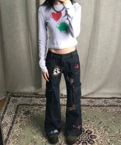 Outfits With Jumpers, College Fits Aesthetic - Sticker Cargo Jeans