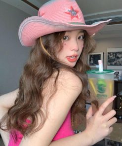 Pants And White Shirt Outfit, Fits With Linen Pants - Disco Cowgirl Adjustable Star Printed Hat